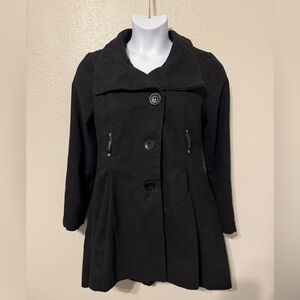 Yoki Black Fit & Flare Peacoat Jacket (Missing Belt) – Size L